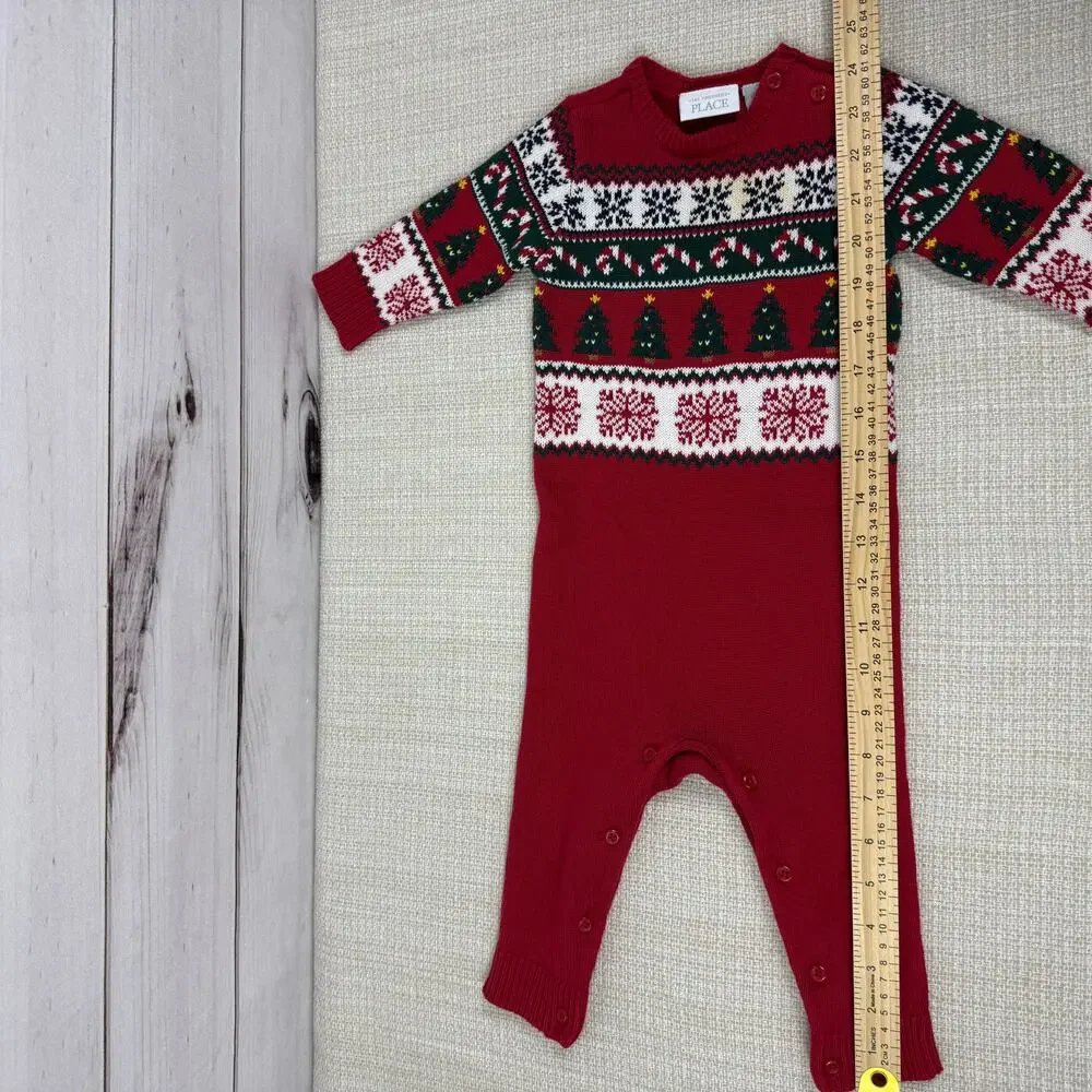 The Children's Place Sweater One‎ Piece Outfit Christmas 6-9 Mo.